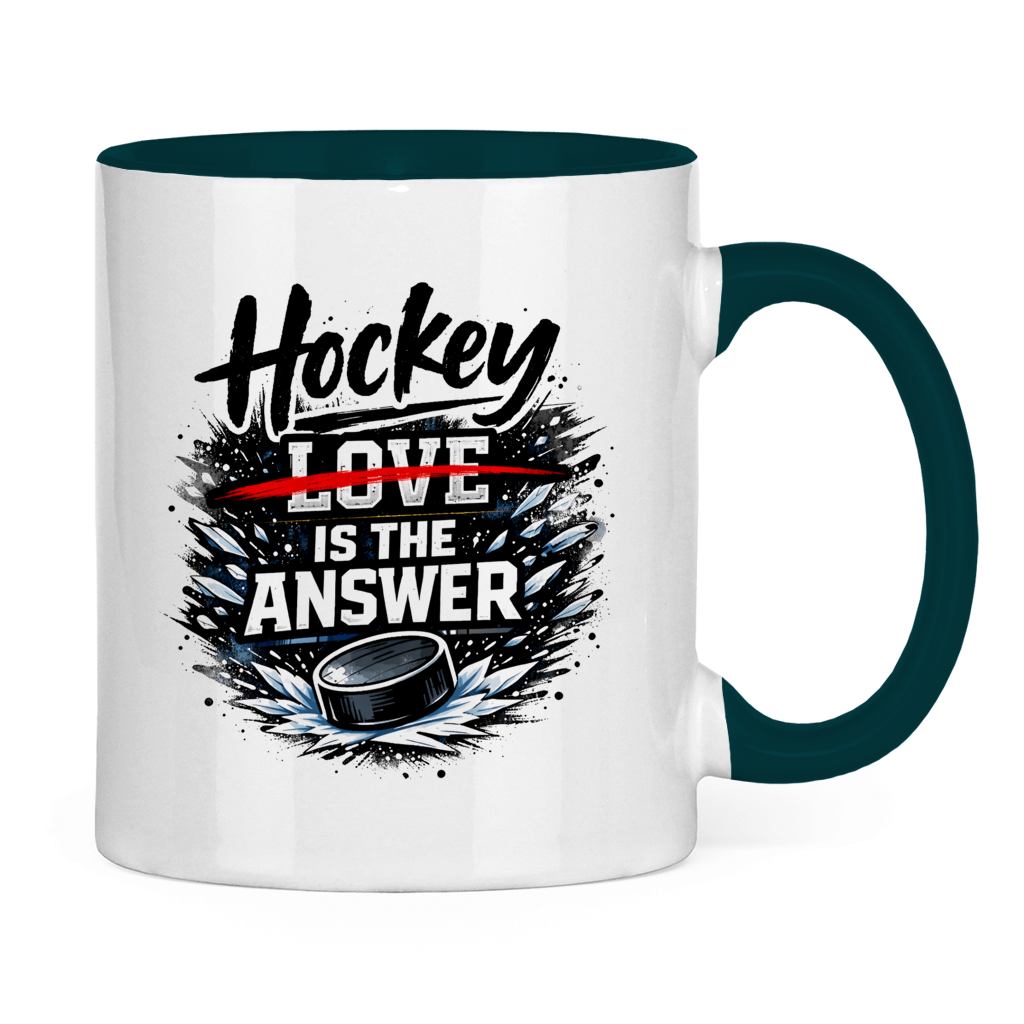 Tasse zweifarbig HOCKEY IS THE ANSWER