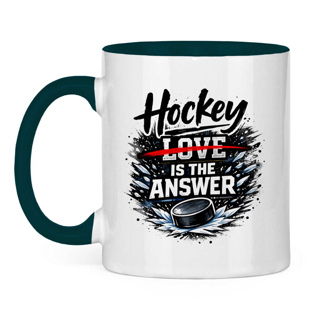 Tasse zweifarbig HOCKEY IS THE ANSWER