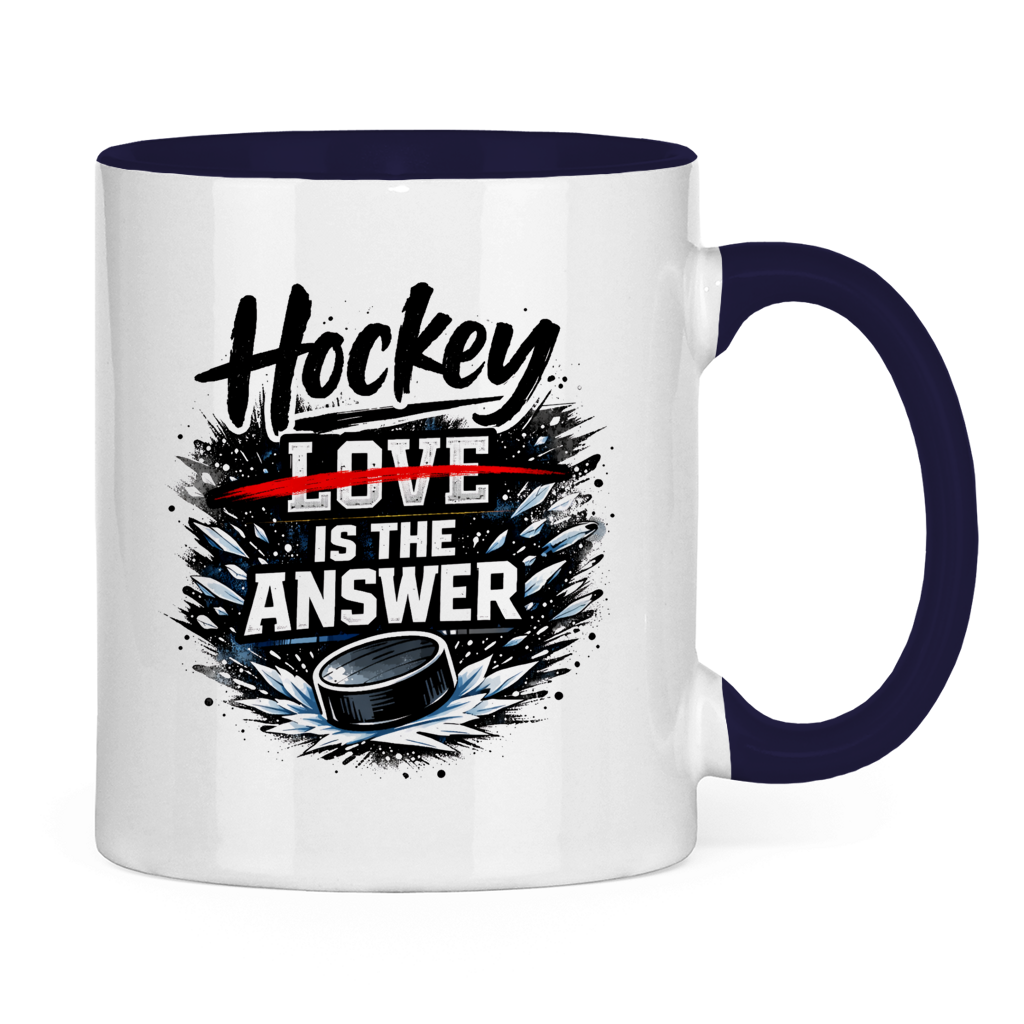 Tasse zweifarbig HOCKEY IS THE ANSWER