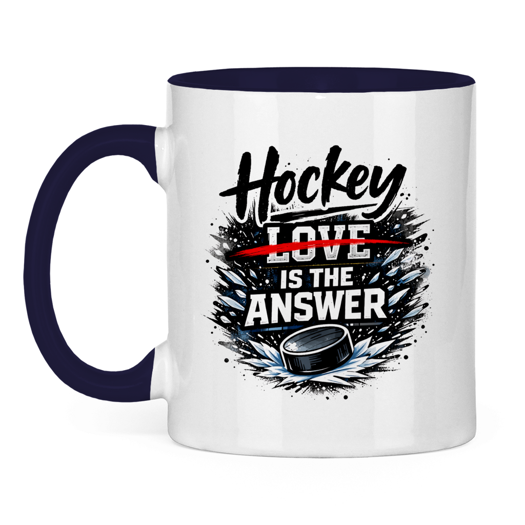 Tasse zweifarbig HOCKEY IS THE ANSWER