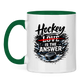 Tasse zweifarbig HOCKEY IS THE ANSWER