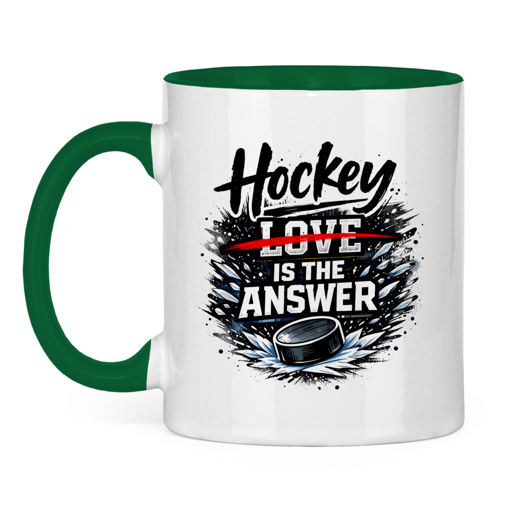 Tasse zweifarbig HOCKEY IS THE ANSWER