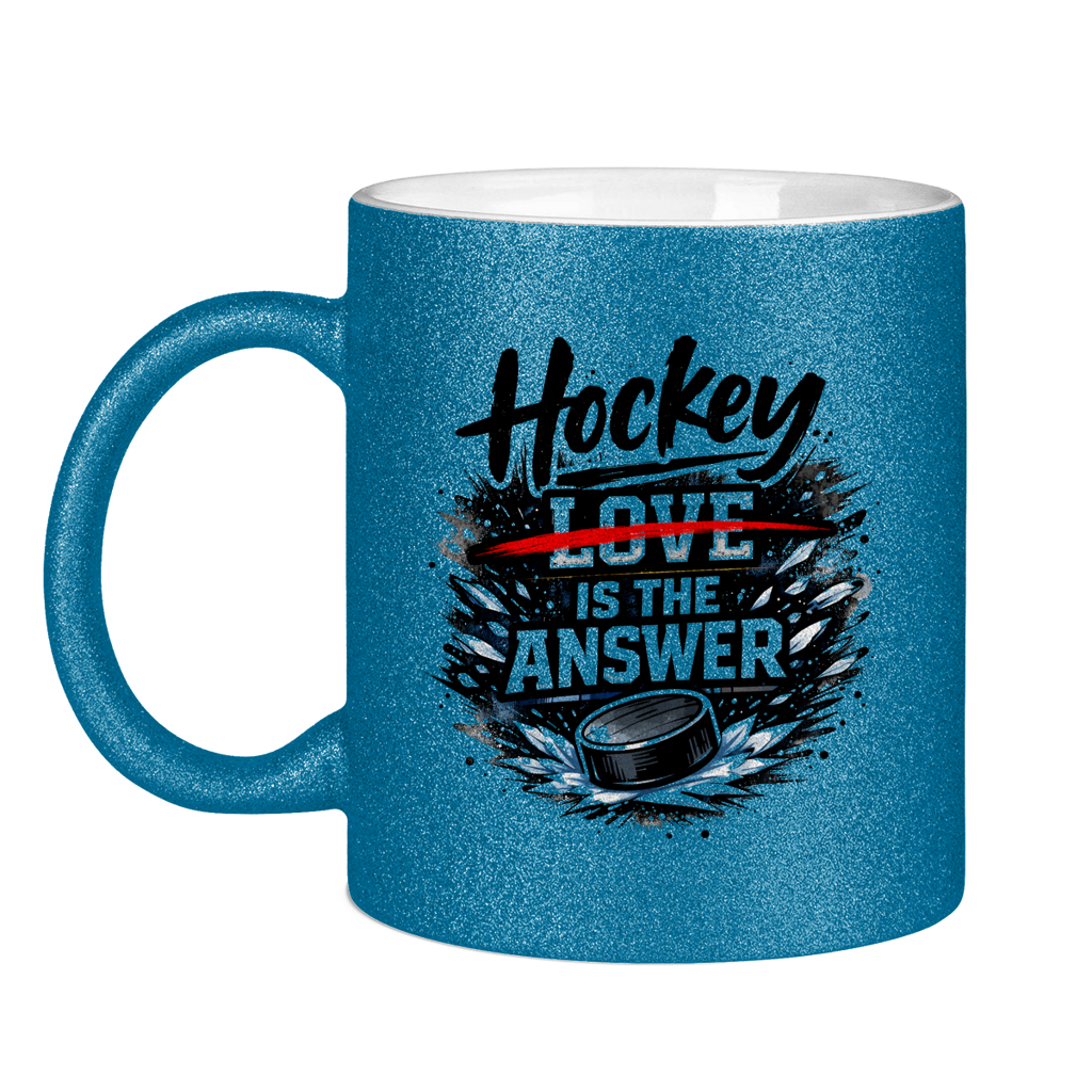 Glitzertasse HOCKEY IS THE ANSWER