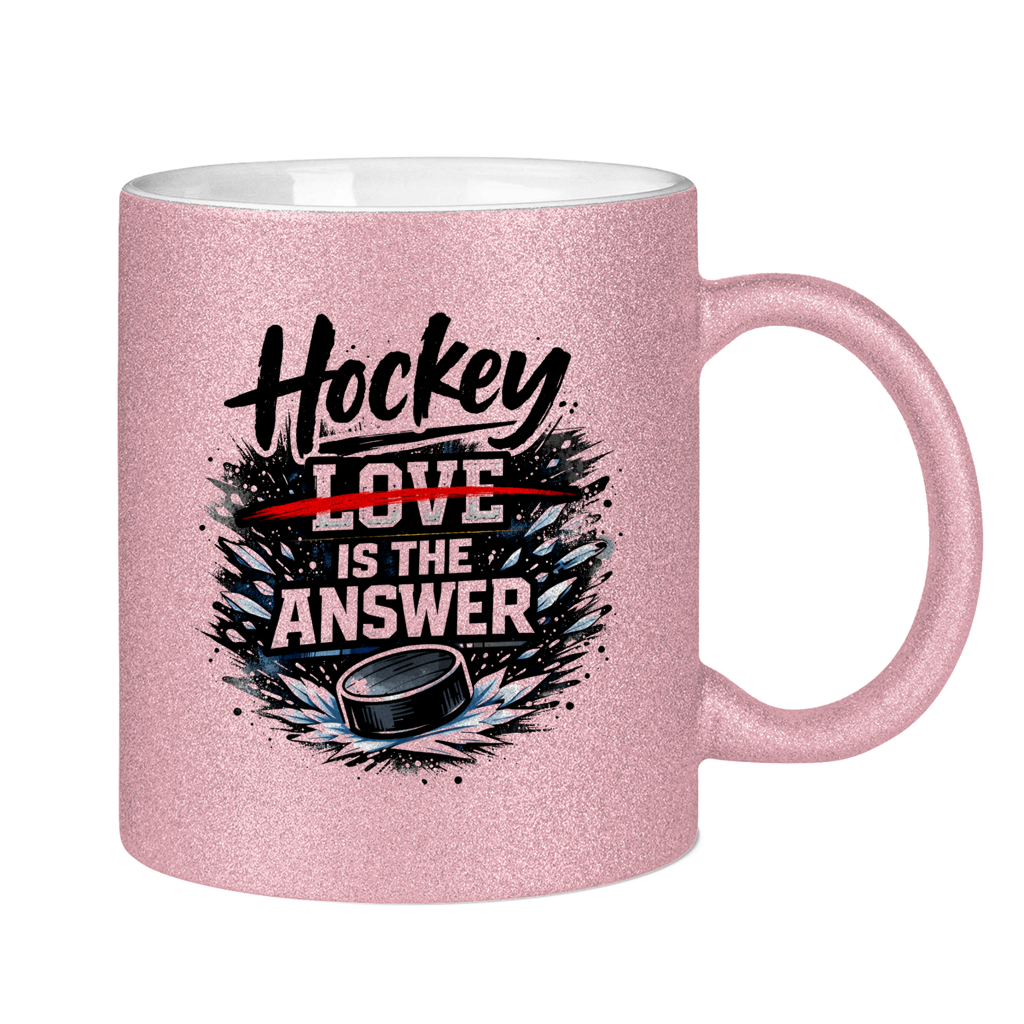 Glitzertasse HOCKEY IS THE ANSWER