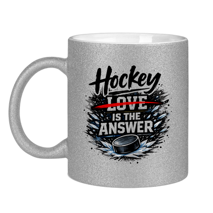 Glitzertasse HOCKEY IS THE ANSWER