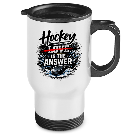 Edelstahl-Thermobecher HOCKEY IS THE ANSWER
