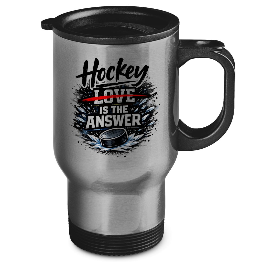 Edelstahl-Thermobecher HOCKEY IS THE ANSWER