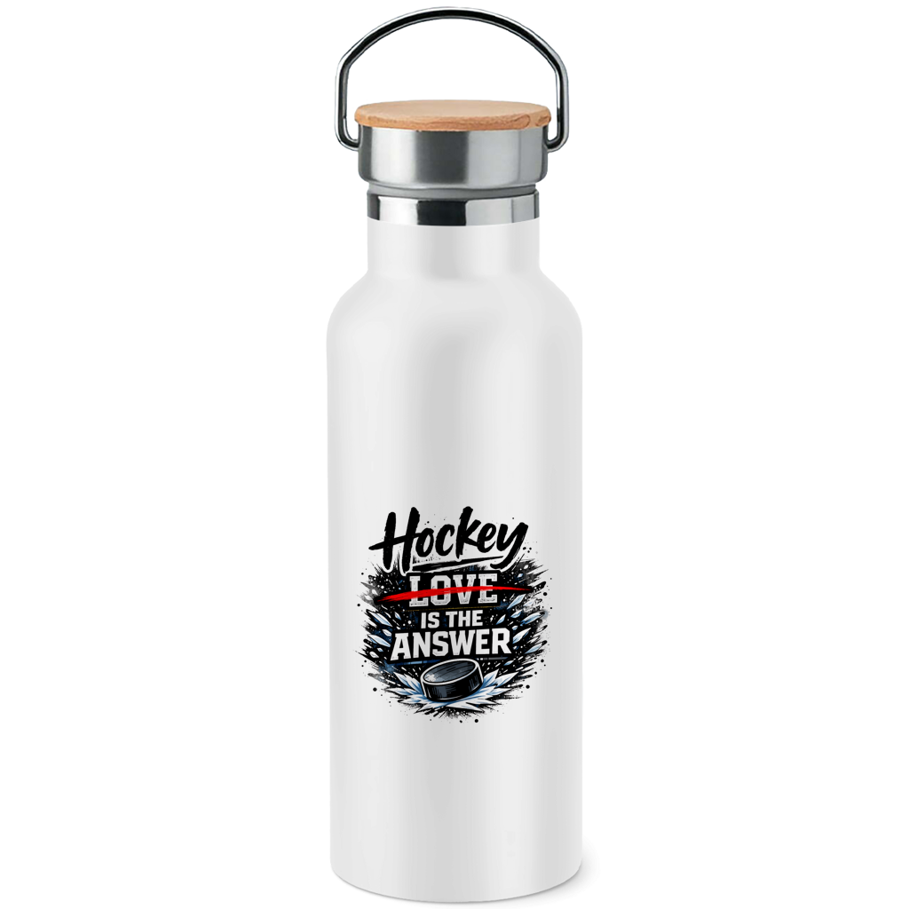 Edelstahl-Trinkflasche HOCKEY IS THE ANSWER