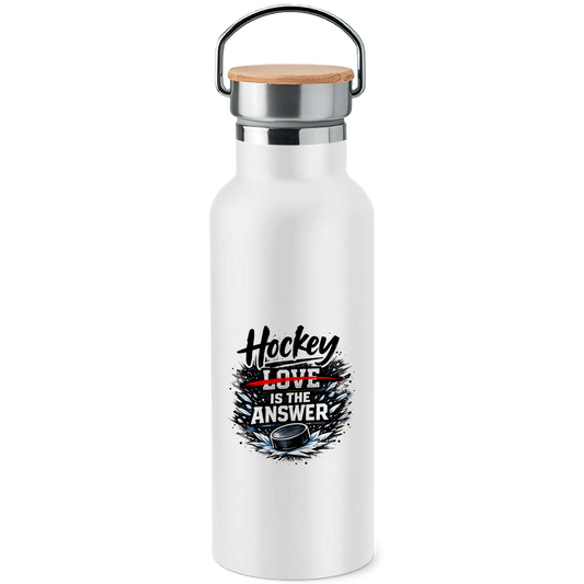 Edelstahl-Trinkflasche HOCKEY IS THE ANSWER