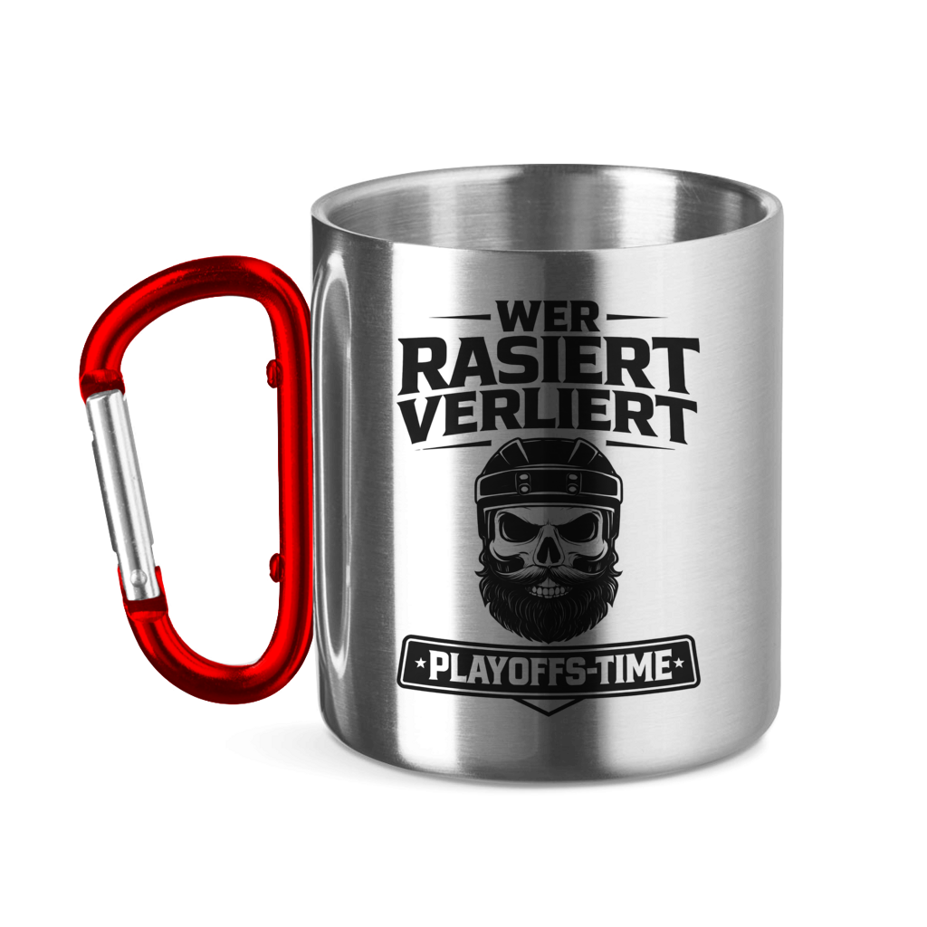 Edelstahltasse PLAYOFFS WER RASIERT VERLIERT