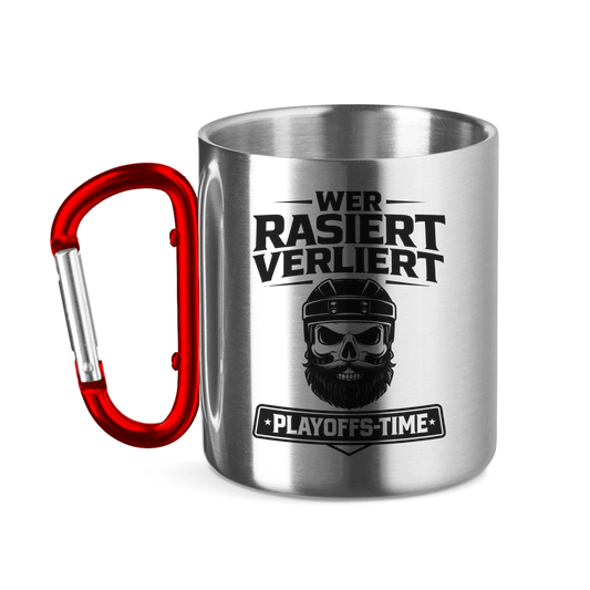 Edelstahltasse PLAYOFFS WER RASIERT VERLIERT