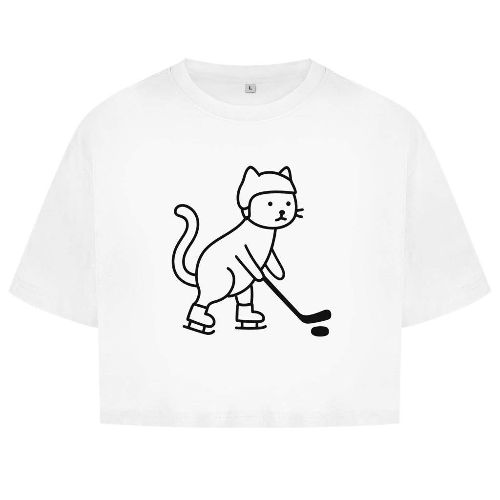 Ladies Crop Top HOCKEY CAT