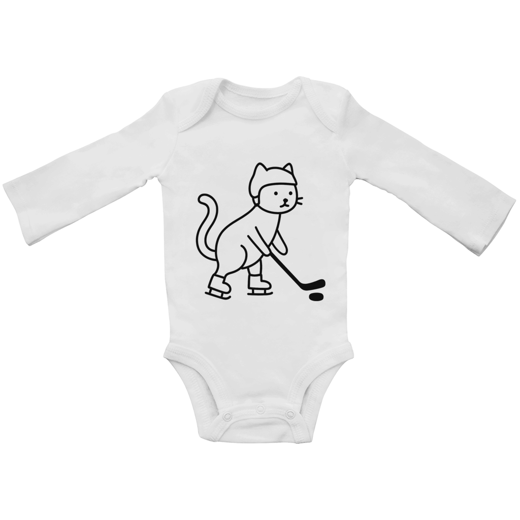 Babybody Langarm HOCKEY CAT