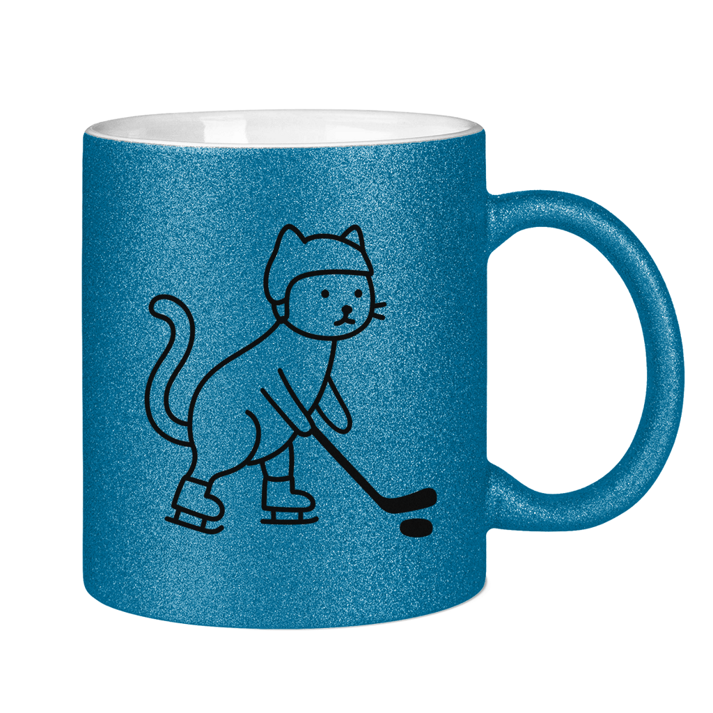 Glitzertasse HOCKEY CAT