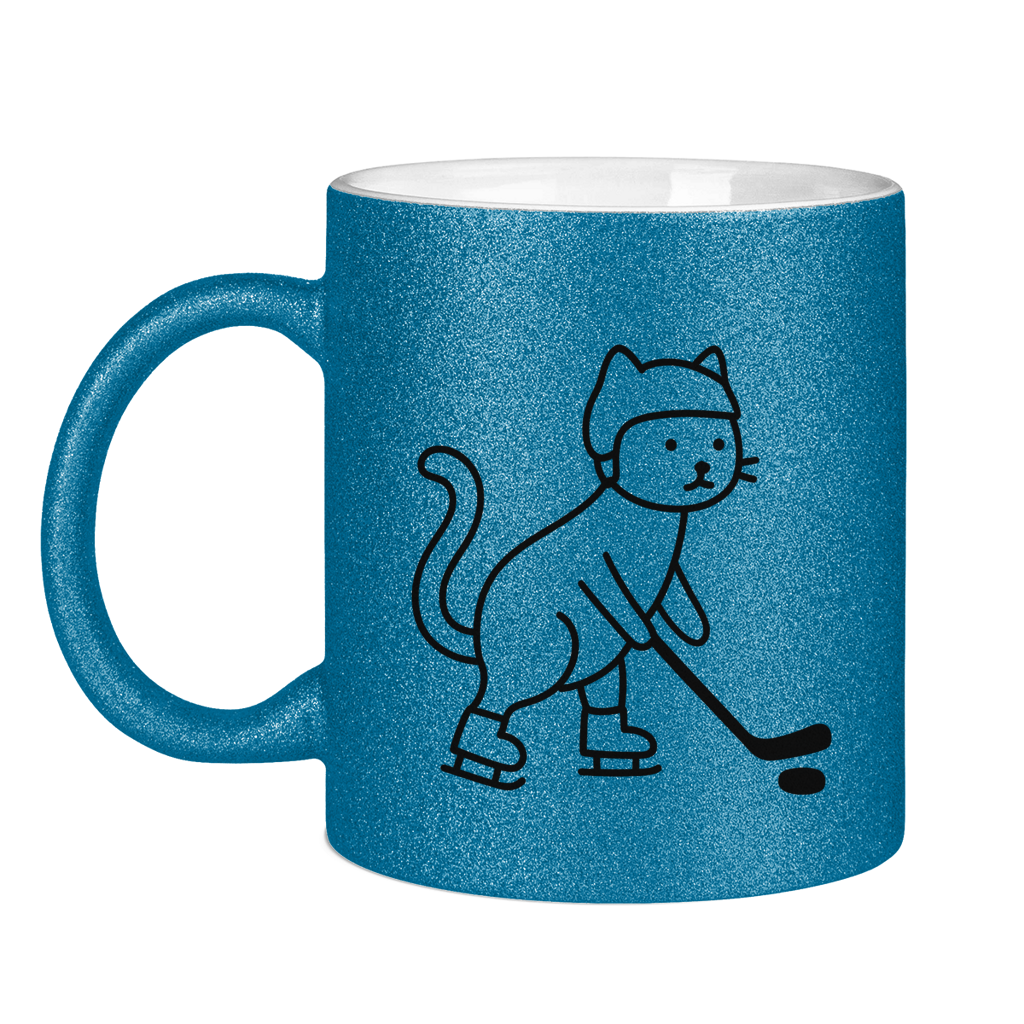 Glitzertasse HOCKEY CAT