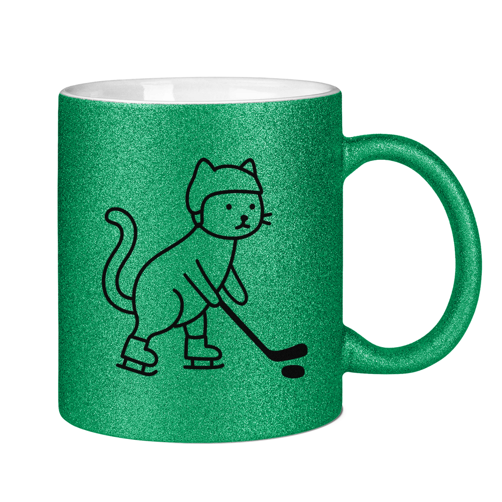 Glitzertasse HOCKEY CAT