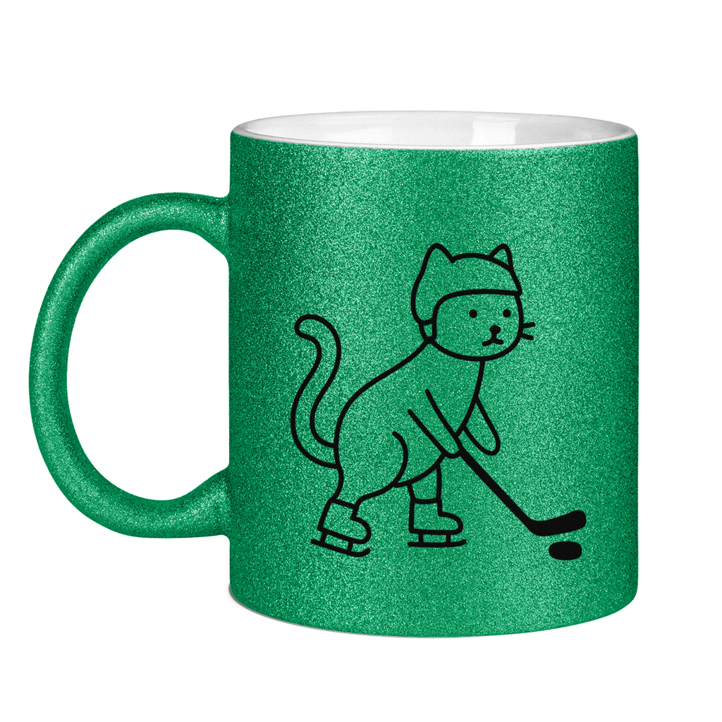 Glitzertasse HOCKEY CAT