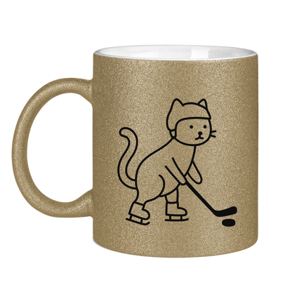 Glitzertasse HOCKEY CAT
