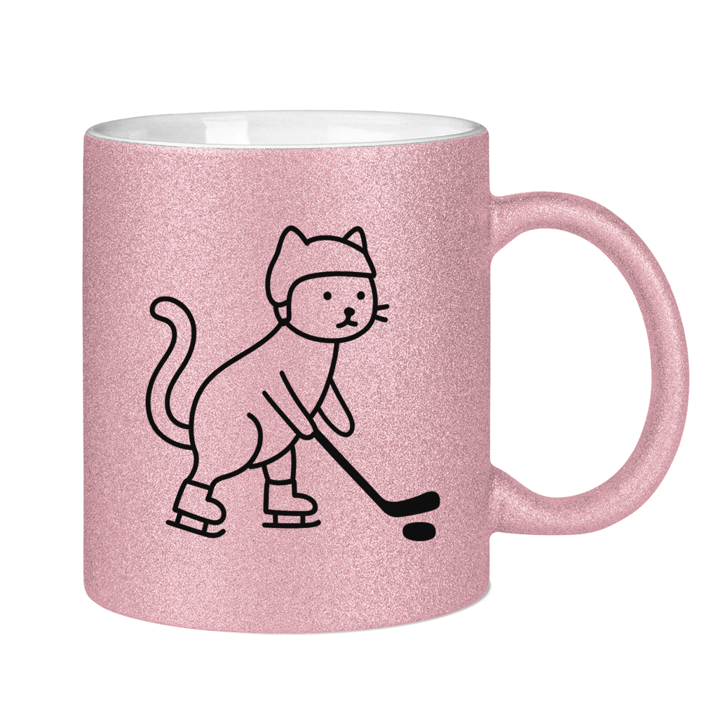 Glitzertasse HOCKEY CAT