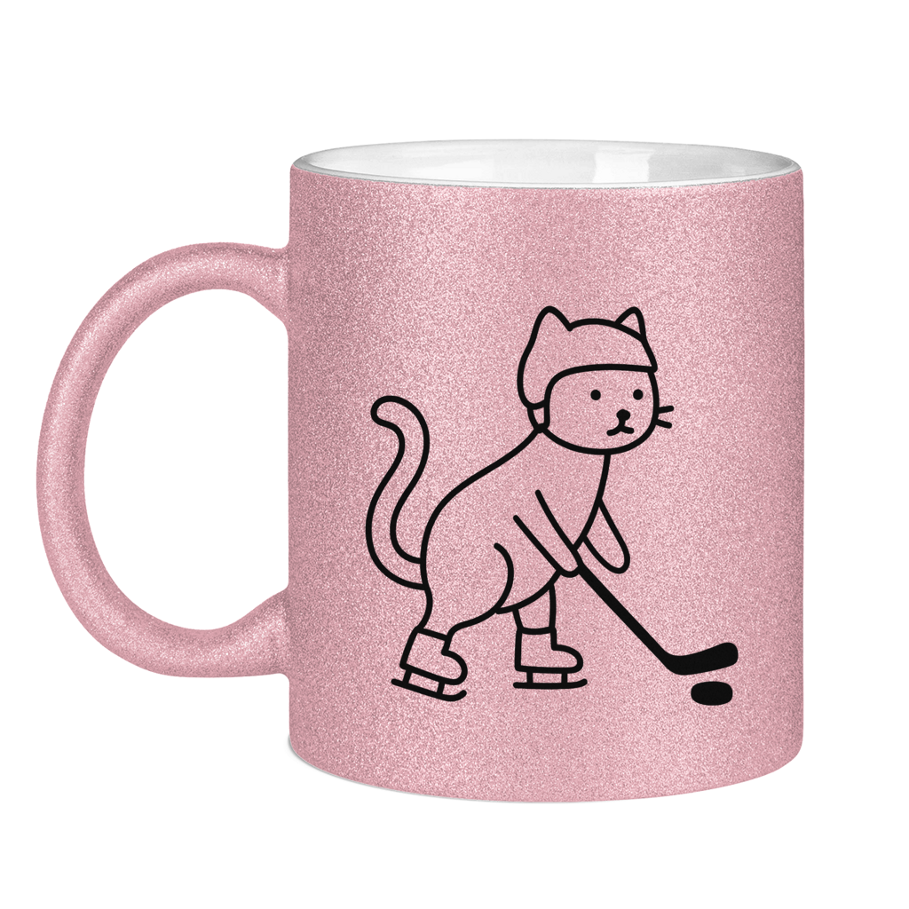 Glitzertasse HOCKEY CAT