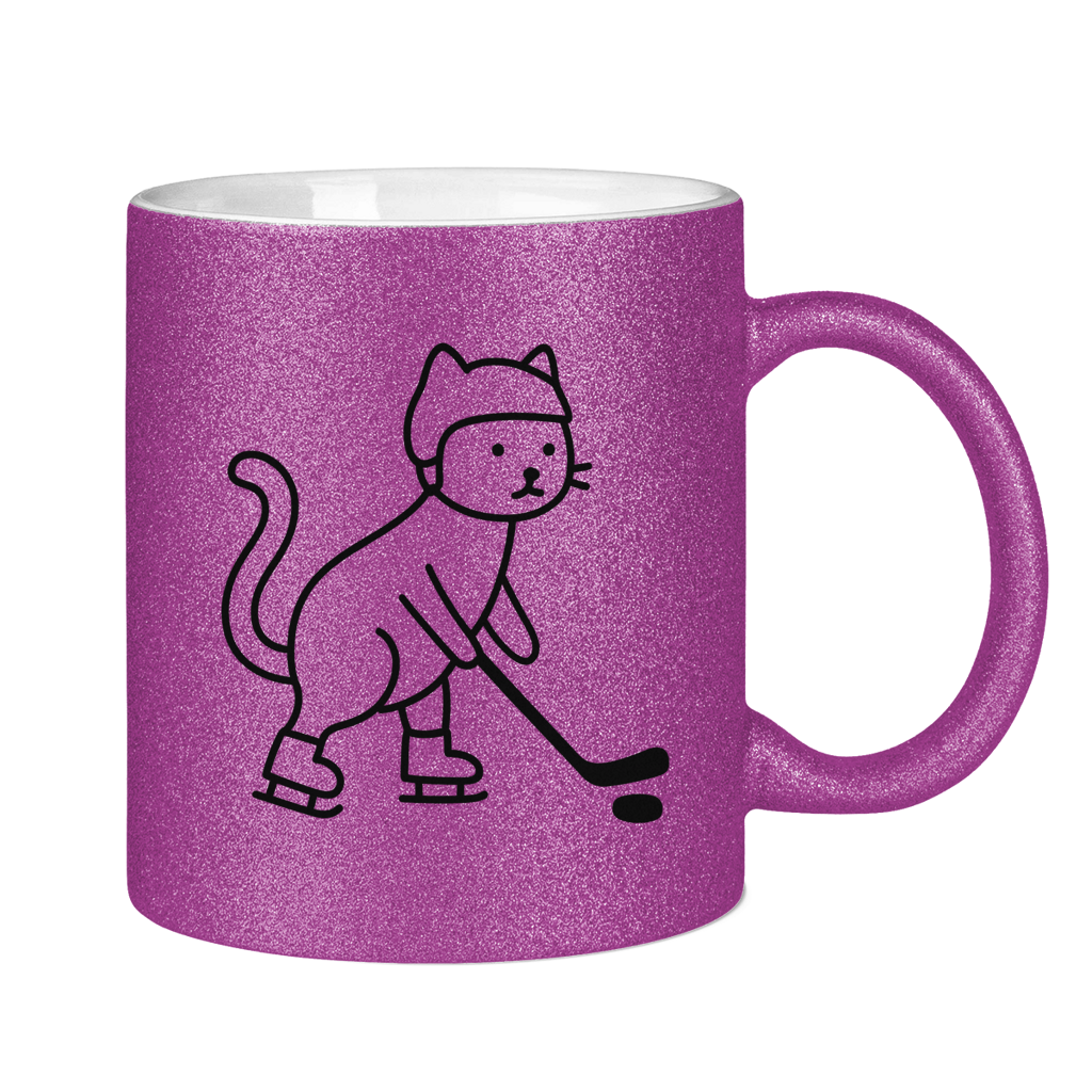 Glitzertasse HOCKEY CAT