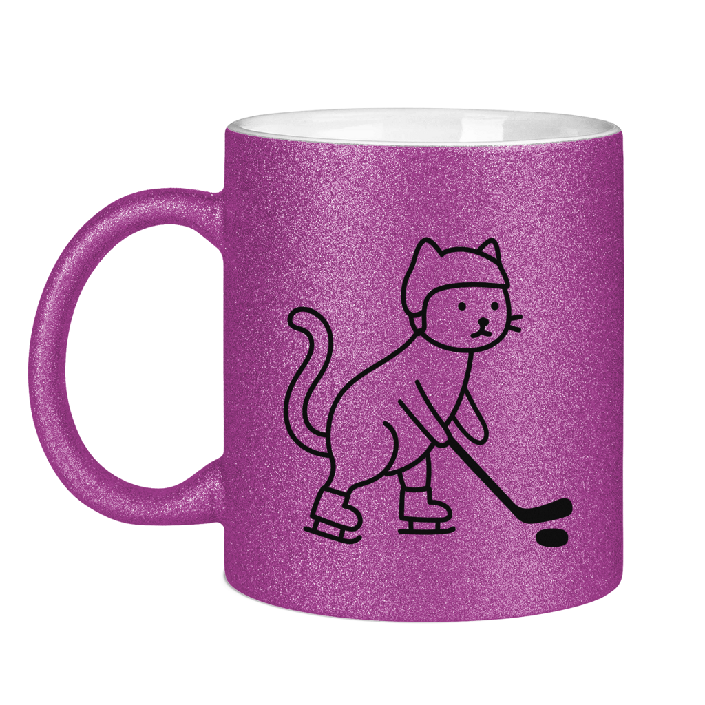 Glitzertasse HOCKEY CAT