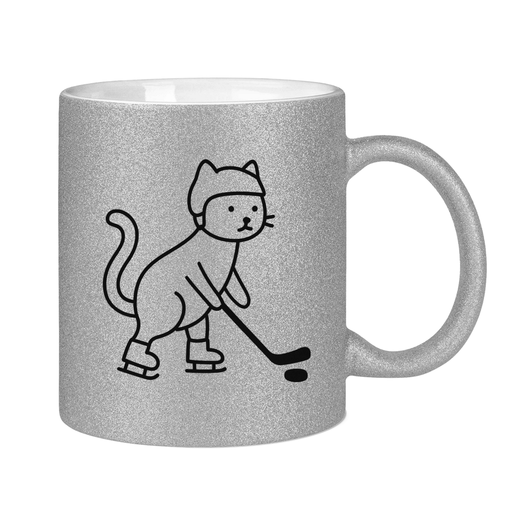 Glitzertasse HOCKEY CAT