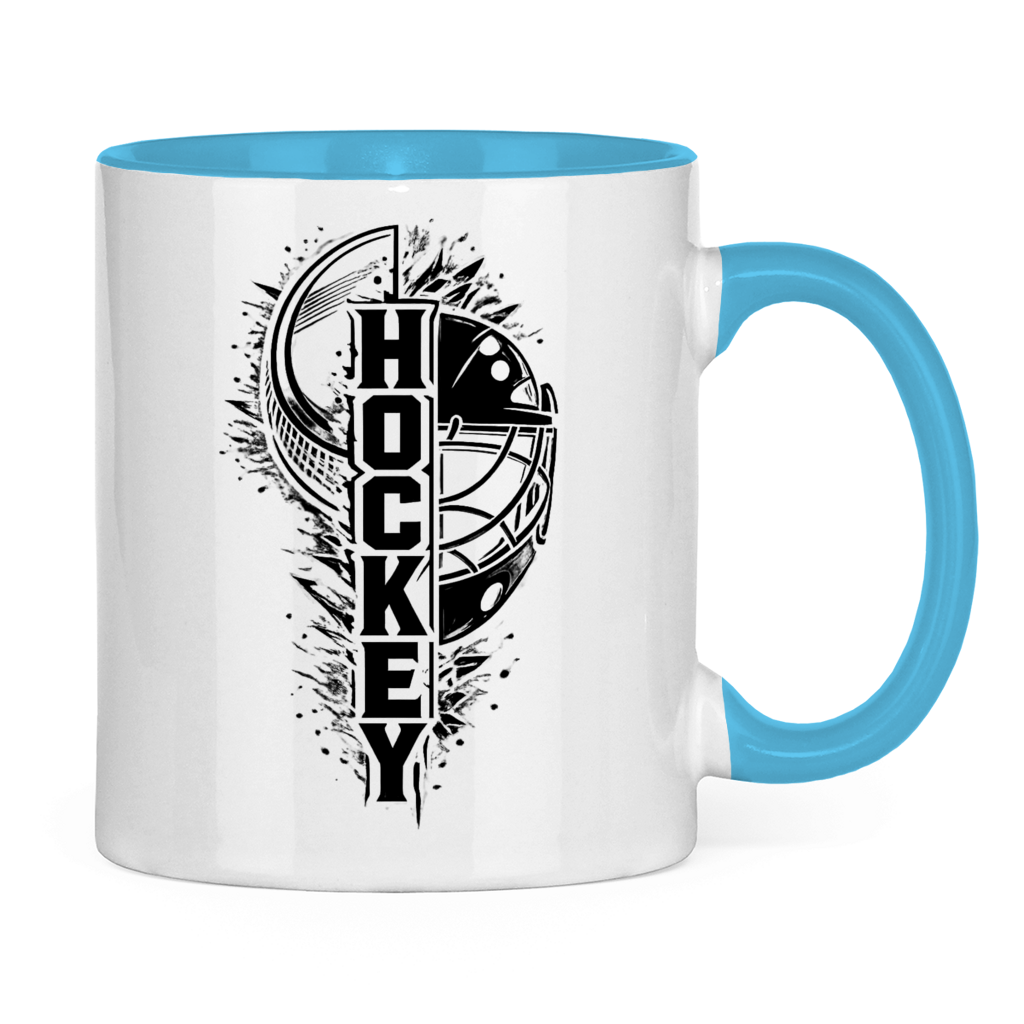 Tasse zweifarbig HOCKEY PUCK MASKE