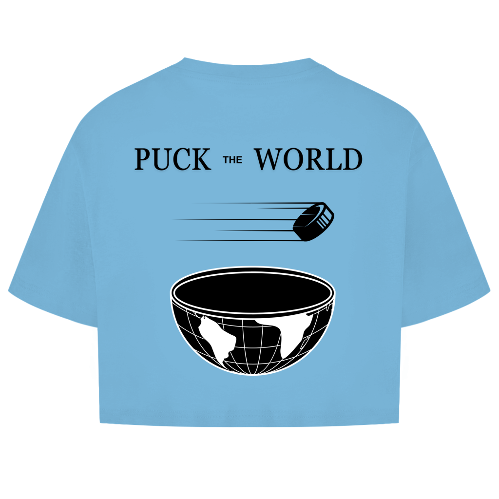 Damen Oversize Crop Top PUCK THE WORLD