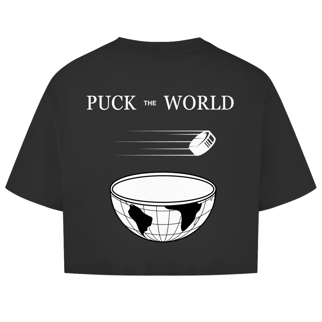 Damen Oversize Crop Top PUCK THE WORLD