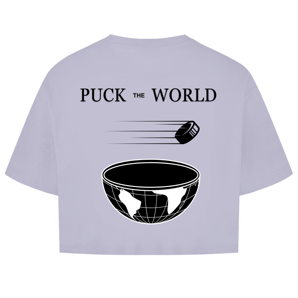 Damen Oversize Crop Top PUCK THE WORLD