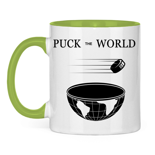 Tasse zweifarbig PUCK THE WORLD