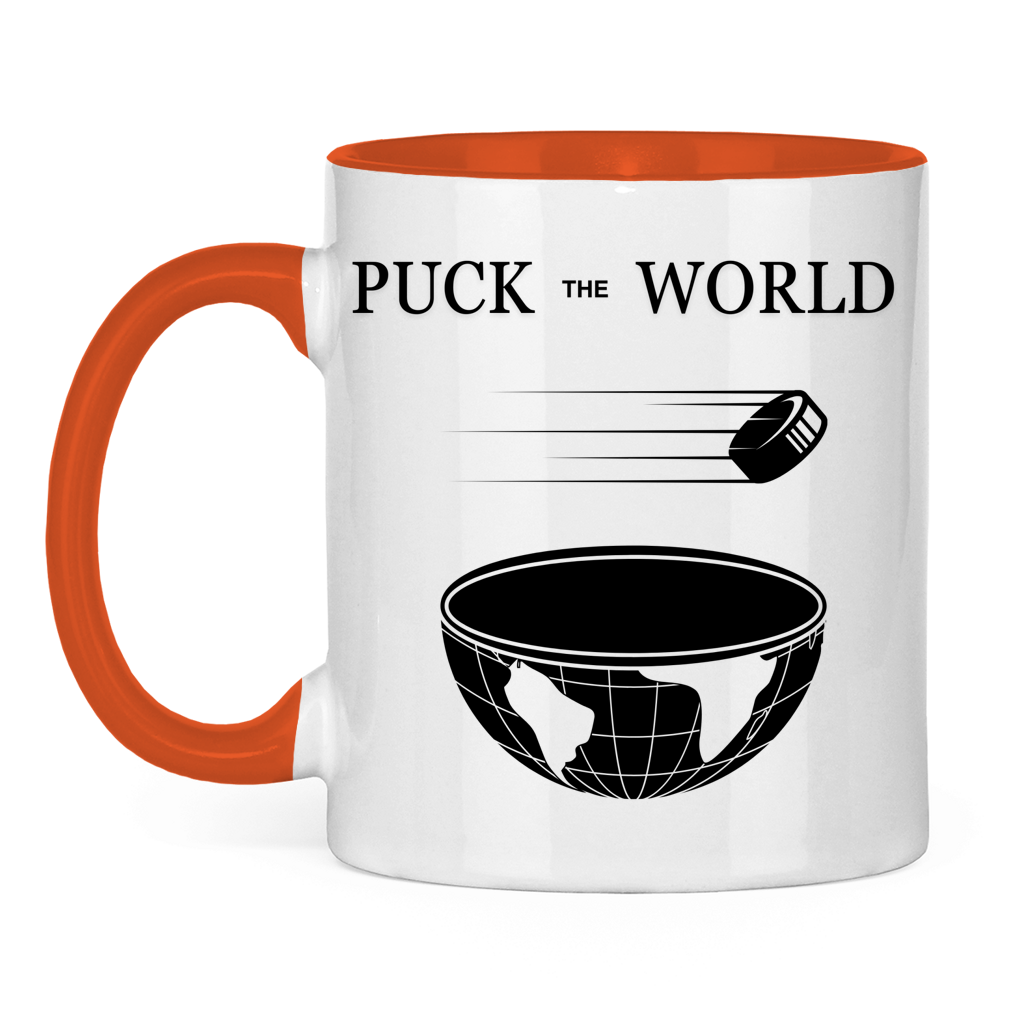 Tasse zweifarbig PUCK THE WORLD