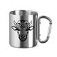 Edelstahltasse mit Karabinergriff HOCKEYKUH