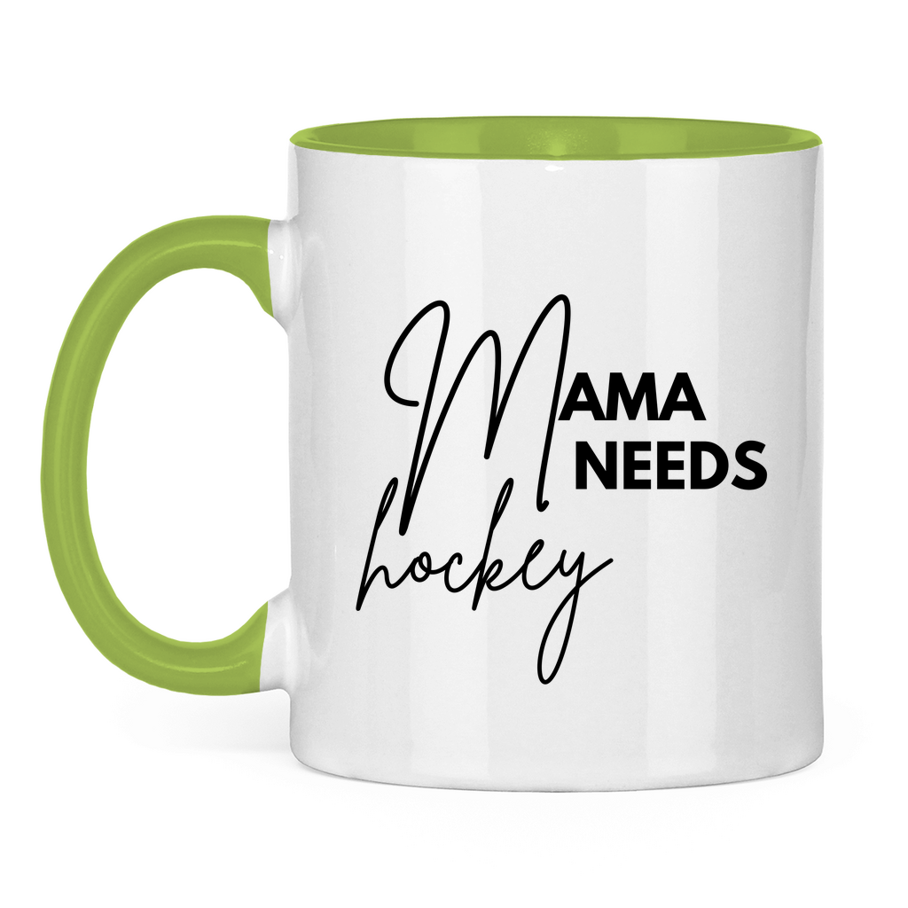 Tasse zweifarbig MAMA NEEDS HOCKEY