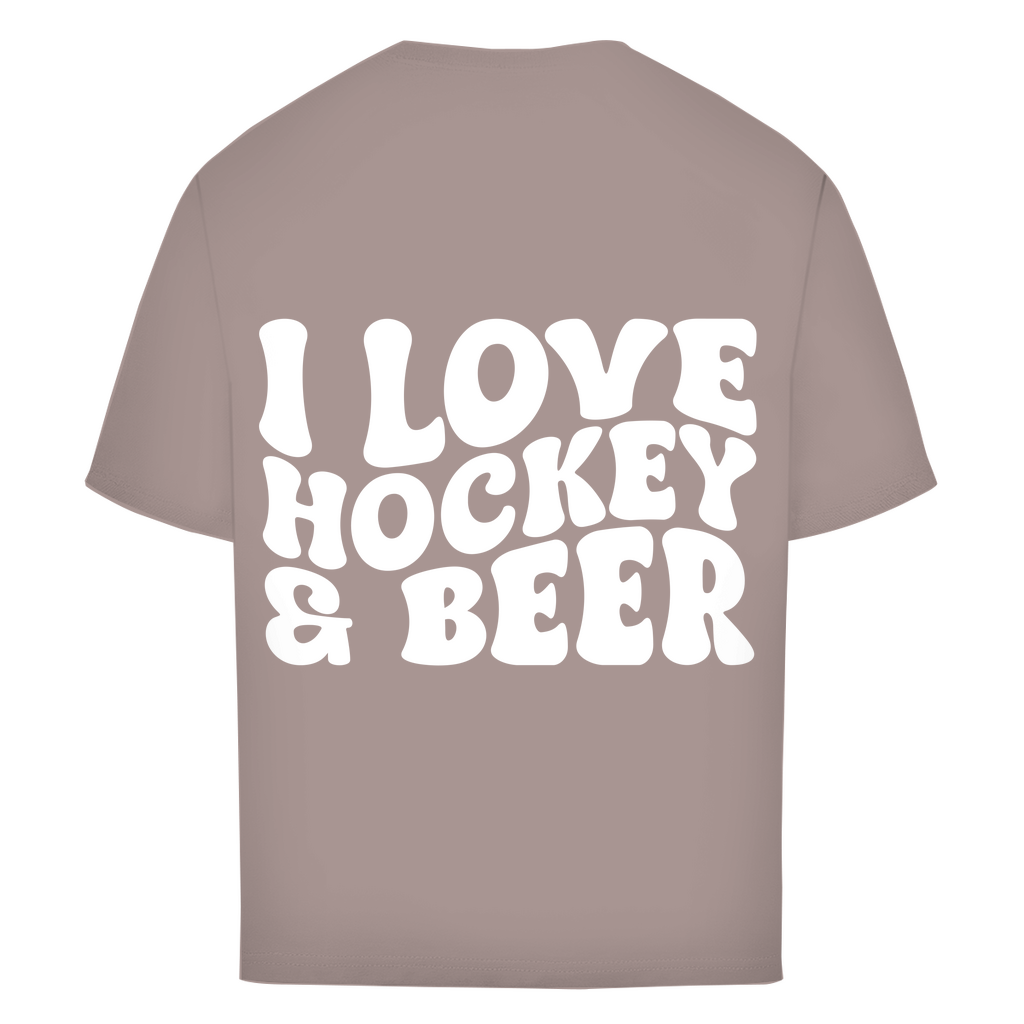 Oversize T-Shirt I LOVE HOCKEY & BEER (back)