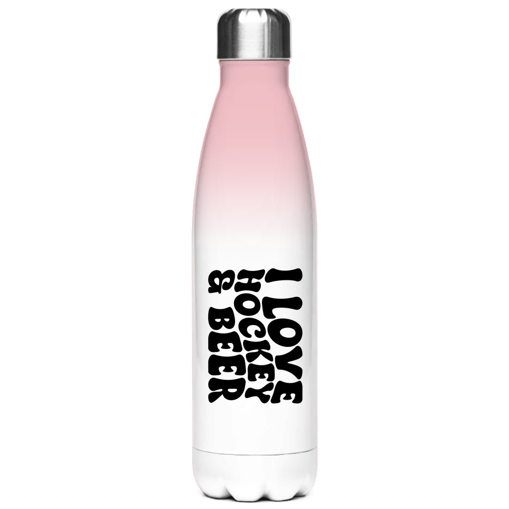 Edelstahl-Thermoflasche  I LOVE HOCKEY & BEER