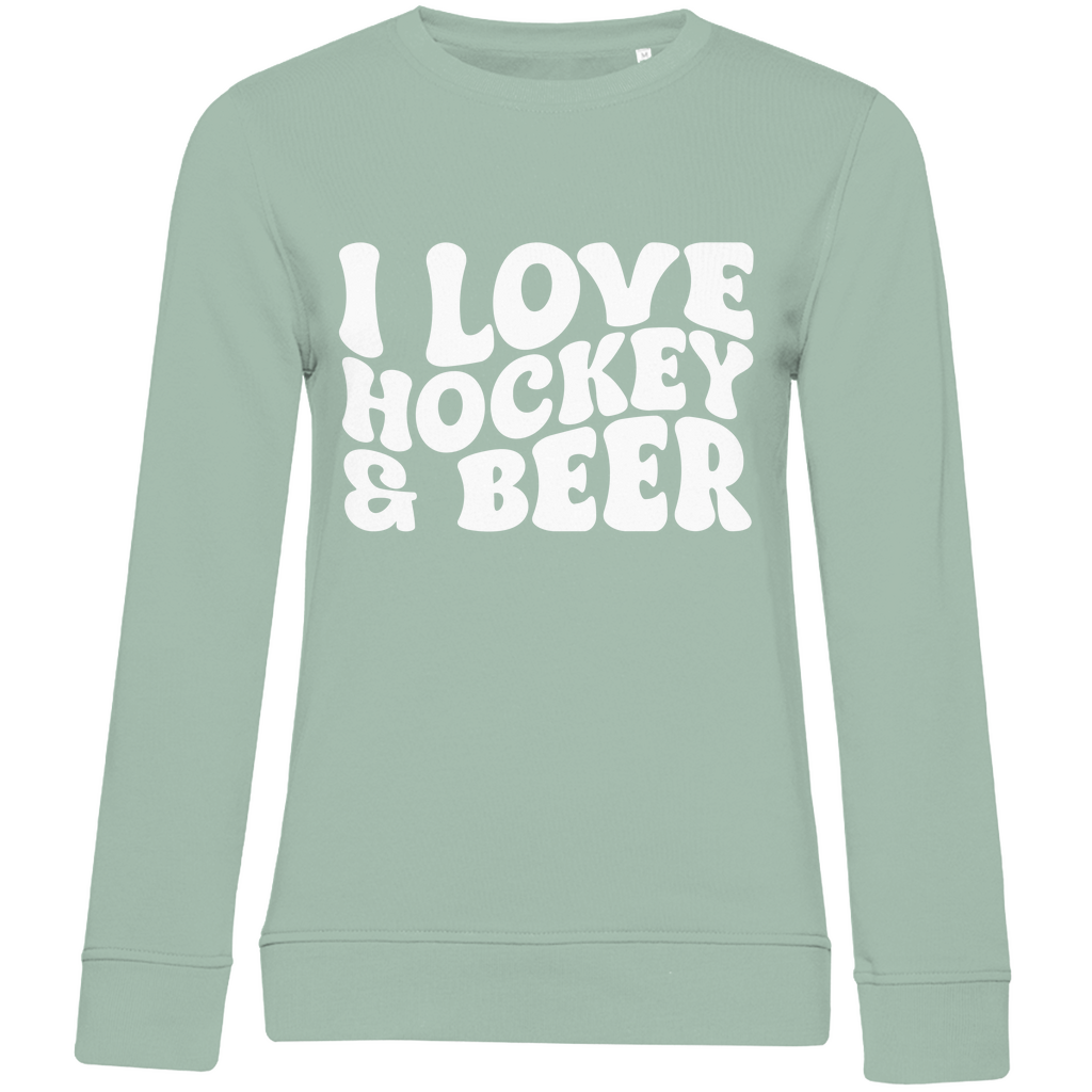 Ladies Sweatshirt I LOVE HOCKEY & BEER