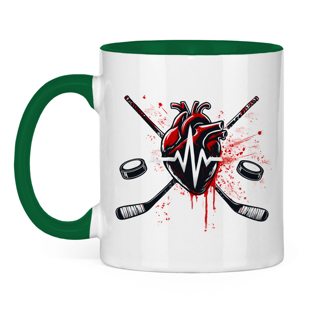 Tasse zweifarbig HOCKEY HEARTBEAT