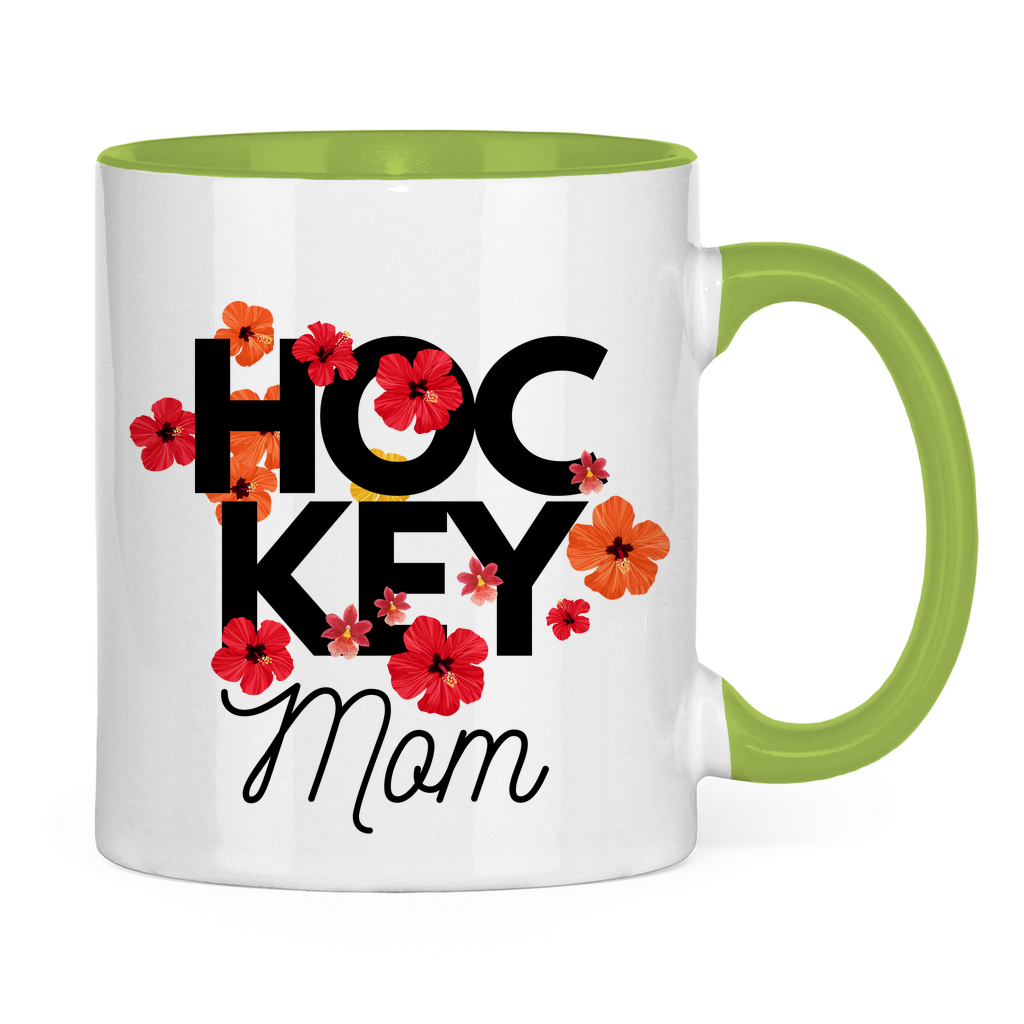 Tasse zweifarbig HOCKEY MOM FLOWERS