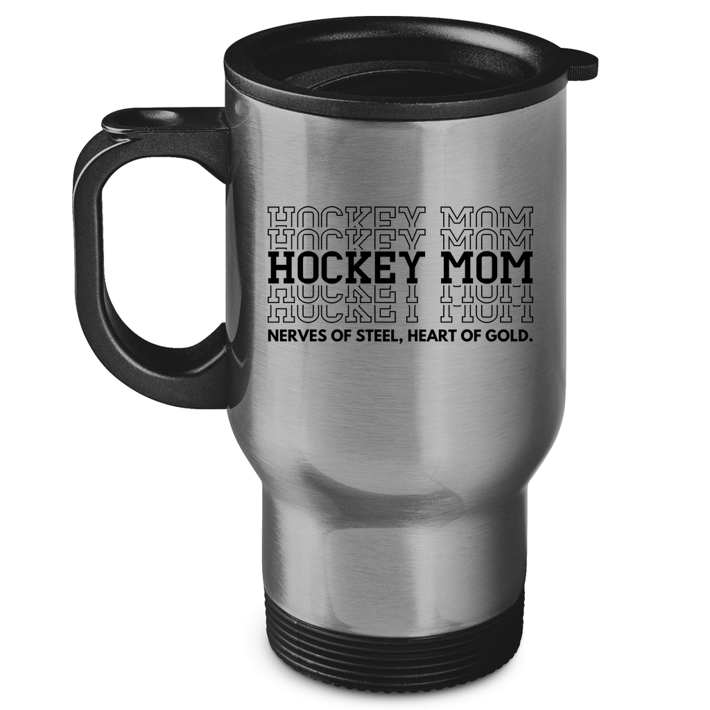 Edelstahl-Thermobecher HOCKEYMOM NERVES & HEART