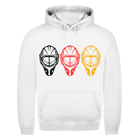 Unisex Hoodie TEAM GOALIE MASKE SCHWARZ-ROT-GOLD