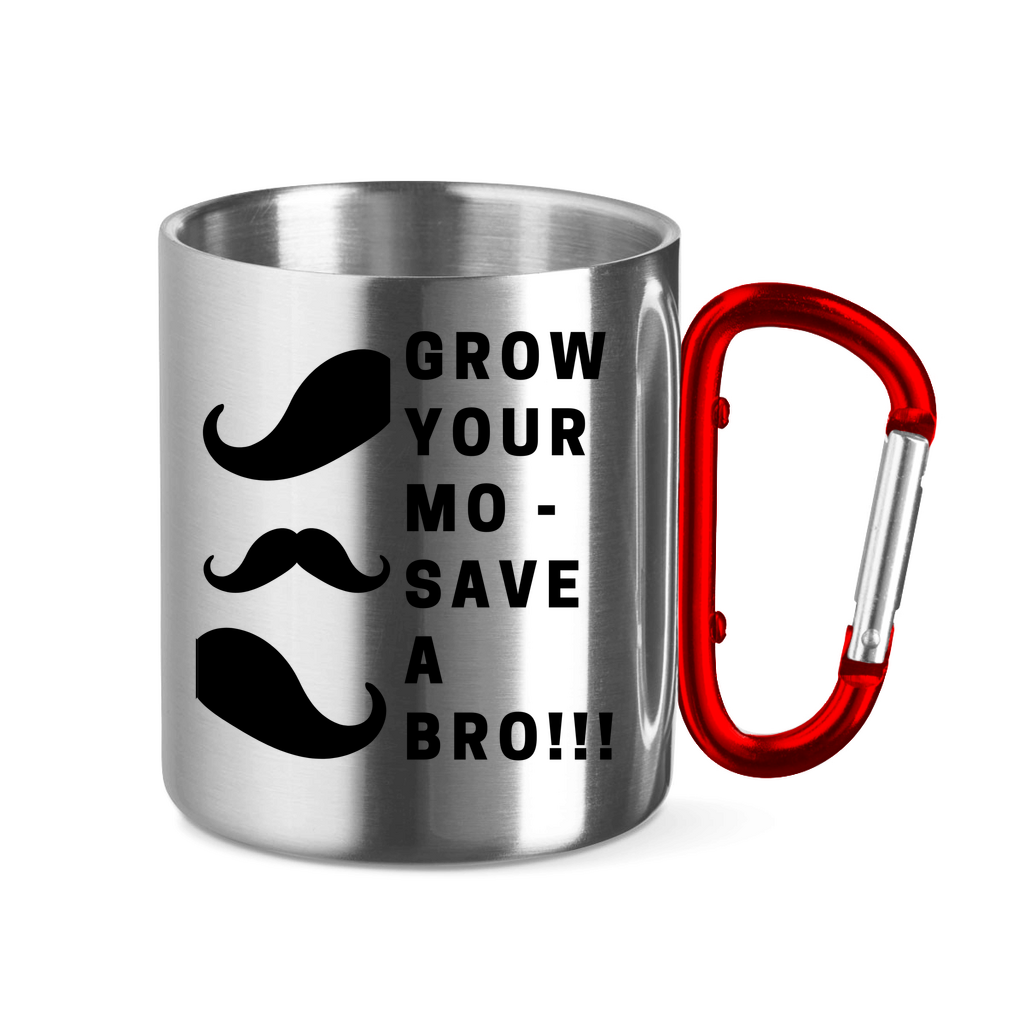 Edelstahltasse mit Karabinergriff GROW YOUR MO