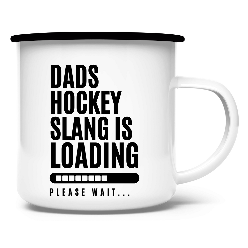 Emaille Tasse HOCKEYDADS SLOGAN