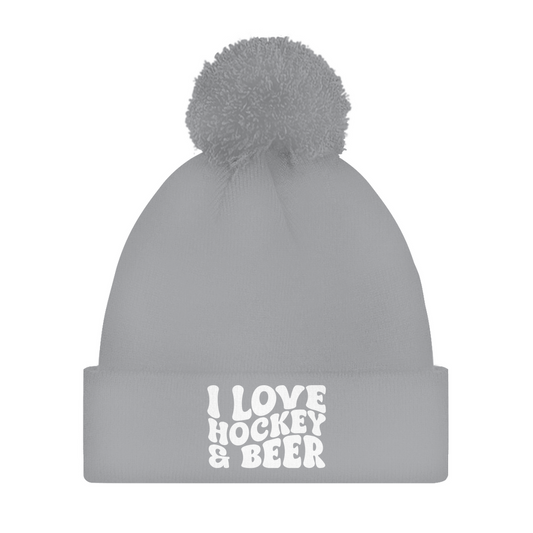 Bommelmütze  I LOVE HOCKEY & BEER