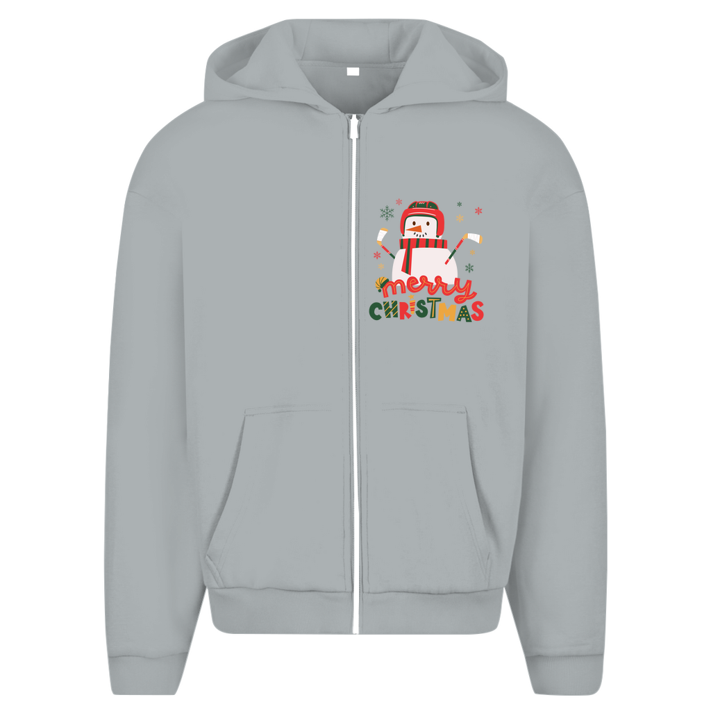 Oversize Zipper HOCKEY SNOWMAN (front&back)