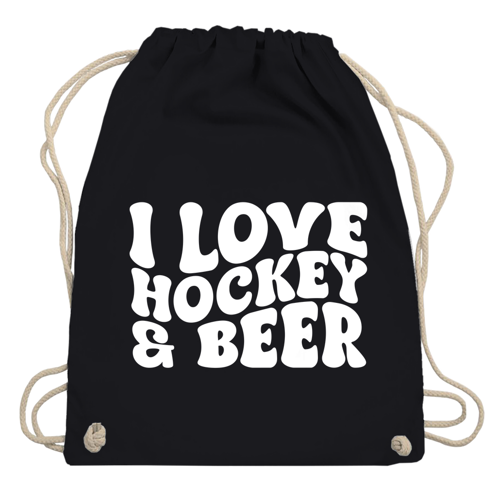 Turnbeutel  I LOVE HOCKEY & BEER