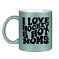 Glitzertasse I LOVE HOCKEY & HOT MOMS