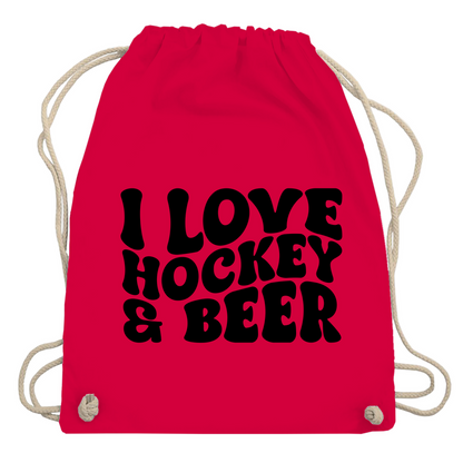Turnbeutel  I LOVE HOCKEY & BEER