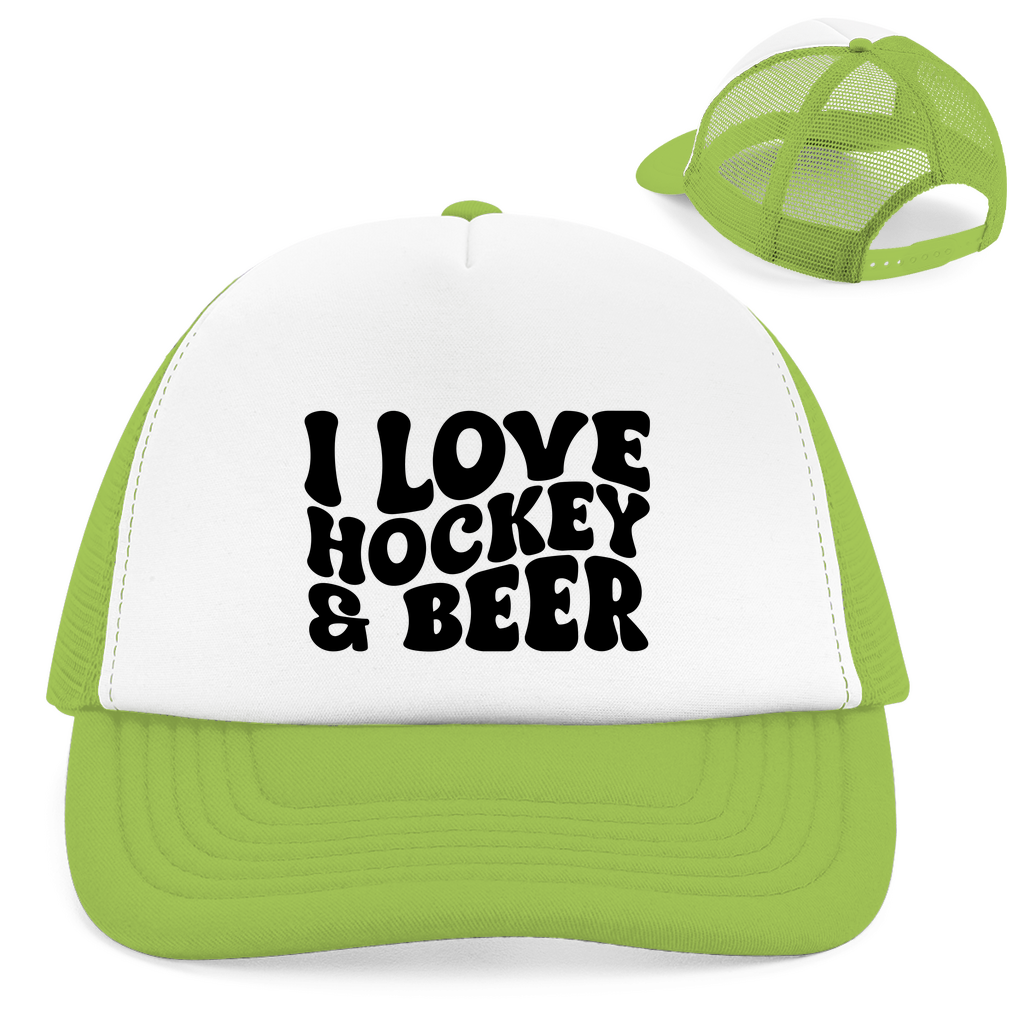 Retro Cap I LOVE HOCKEY & BEER